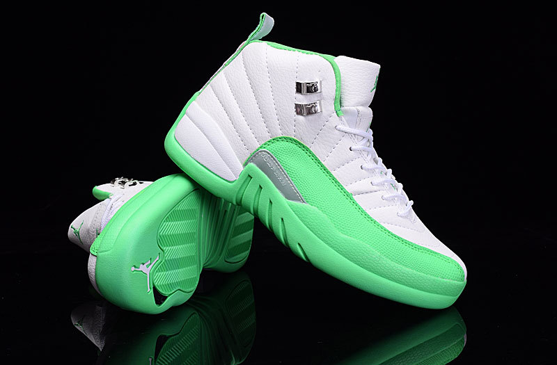 New Air Jordan 12 GS White Green Shoes