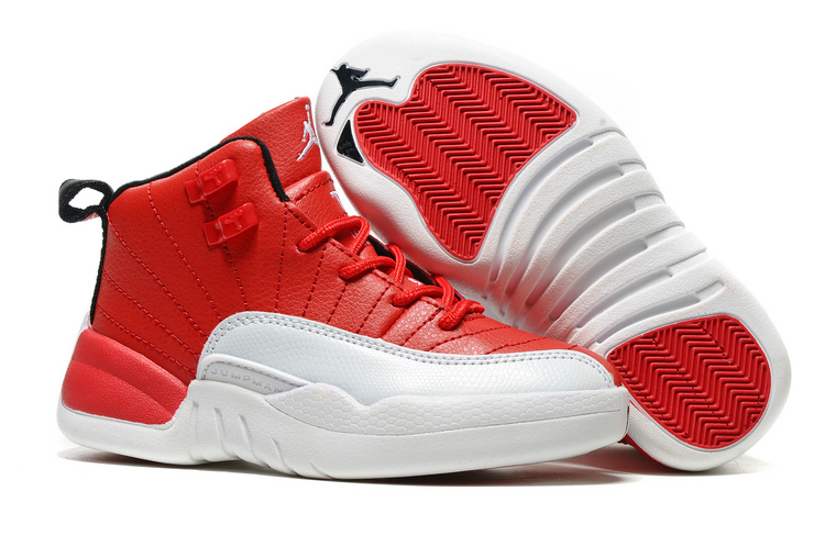 New Air Jordan 12 Gym Red Shoes For Kids - Click Image to Close