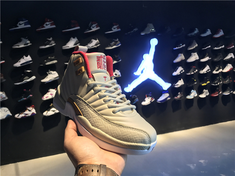 New Air Jordan 12 High 20th White Red Shoes - Click Image to Close