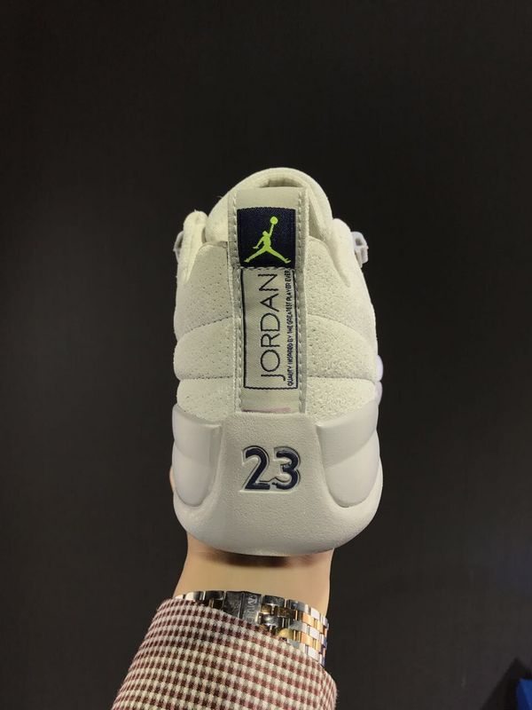 New Air Jordan 12 Low Georgetown White Grey Shoes - Click Image to Close
