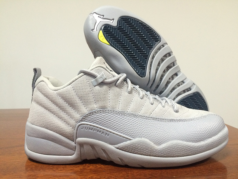 New Air Jordan 12 Low White Grey Blue Shoes