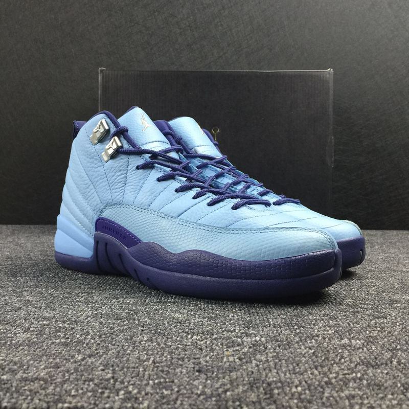 New Air Jordan 12 Purple Blue White Shoes For Women