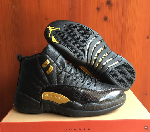 New Air Jordan 12 Retro Black Yellow Shoes