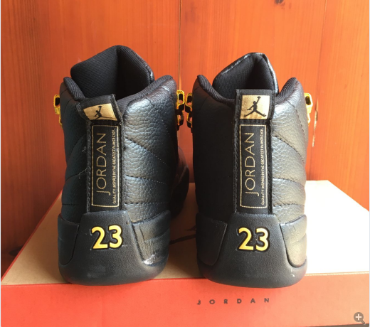 New Air Jordan 12 Retro Black Yellow Shoes - Click Image to Close