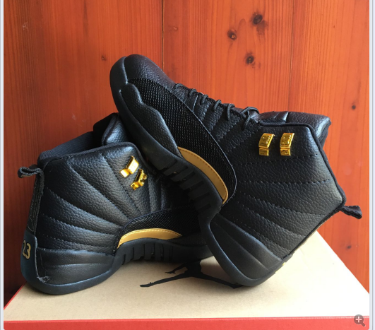 New Air Jordan 12 Retro Black Yellow Shoes - Click Image to Close