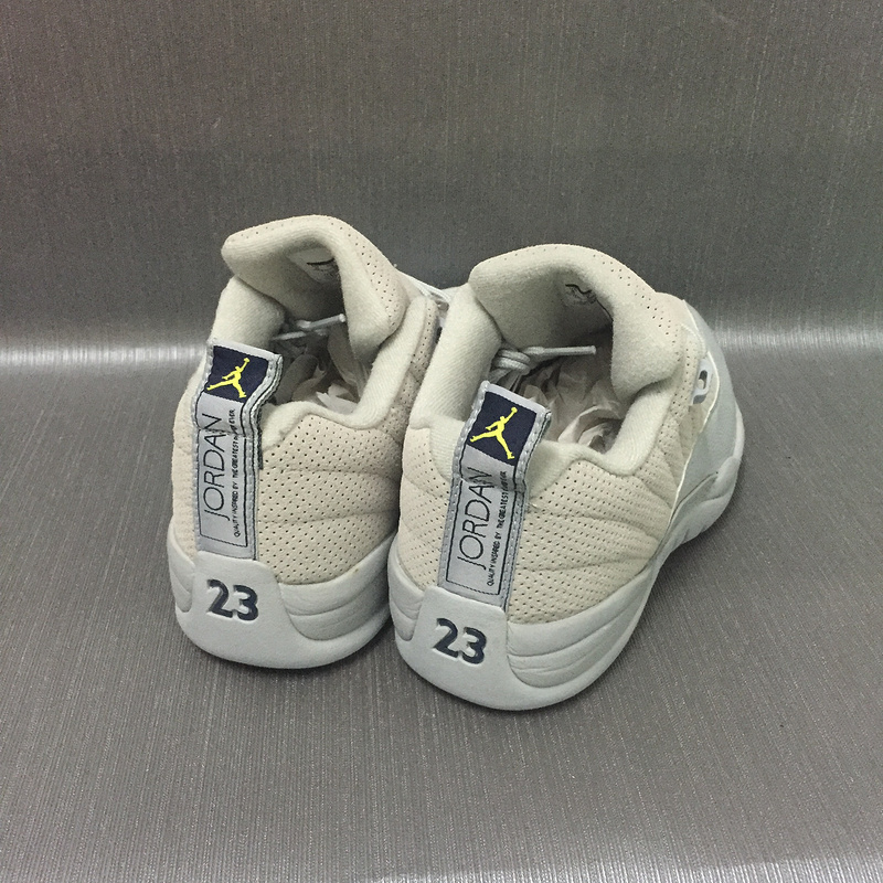 New Air Jordan 12 Retro Low Grey White Shoes