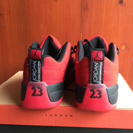 New Air Jordan 12 Retro Red Black Transparent Sole Shoes