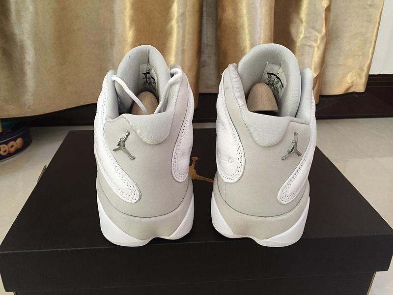 New Air Jordan 13 All White Grey Shoes - Click Image to Close