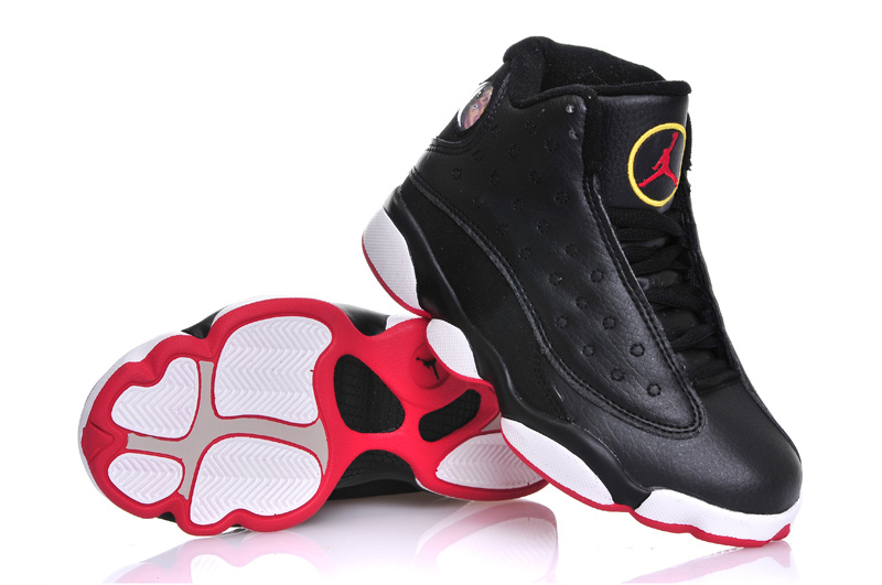 New Air Jordan 13 Black White Red For Kids