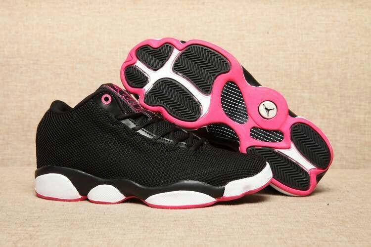 New Air Jordan 13 Low GS Flyknit Black Pink Shoes