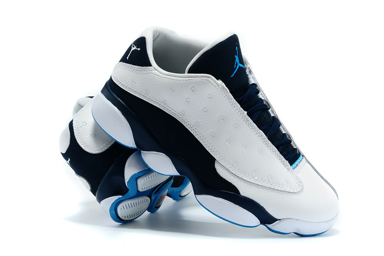 New Air Jordan 13 Low White Black Blue Shoes - Click Image to Close