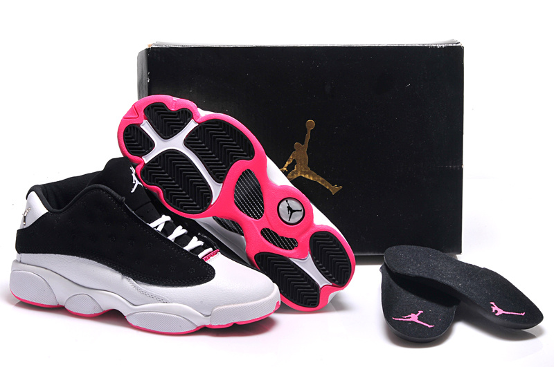 New Air Jordan 13 Low White Black Pink Shoes For Women - Click Image to Close