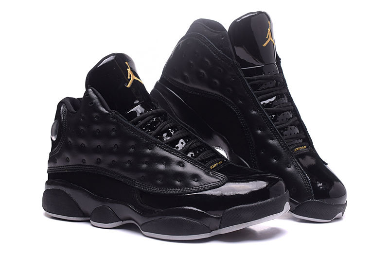 jordan 13 all black leather