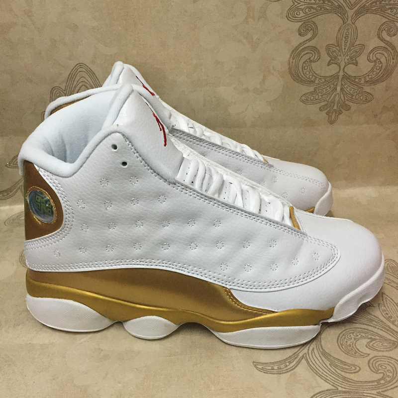 New Air Jordan 13 Retro White Gold Shoes