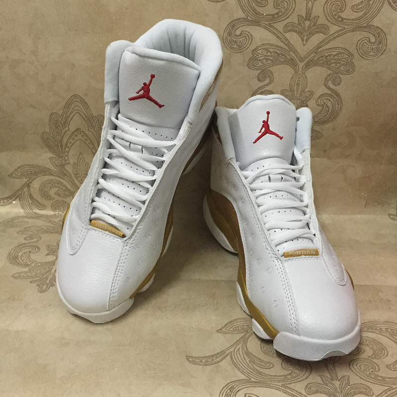 New Air Jordan 13 Retro White Gold Shoes - Click Image to Close
