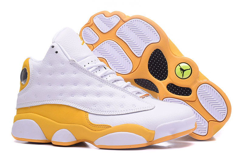 New Air Jordan 13 Retro White Yellow Shoes - Click Image to Close