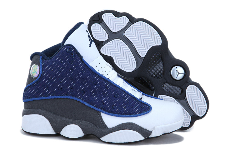 2013 Air Jordan 13 White Blue Grey For Women