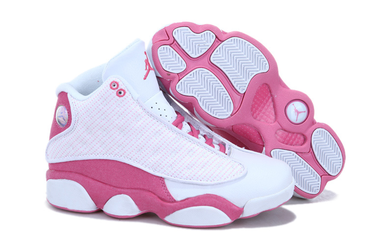 2013 Air Jordan 13 White Pink For Women - Click Image to Close