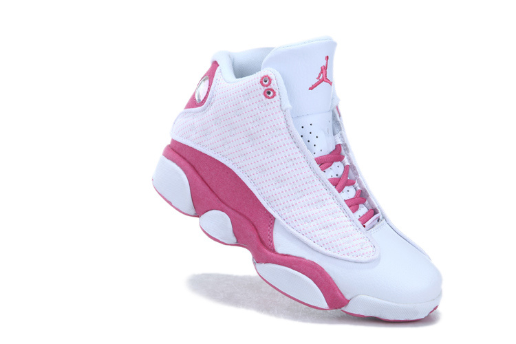 2013 Air Jordan 13 White Pink For Women - Click Image to Close