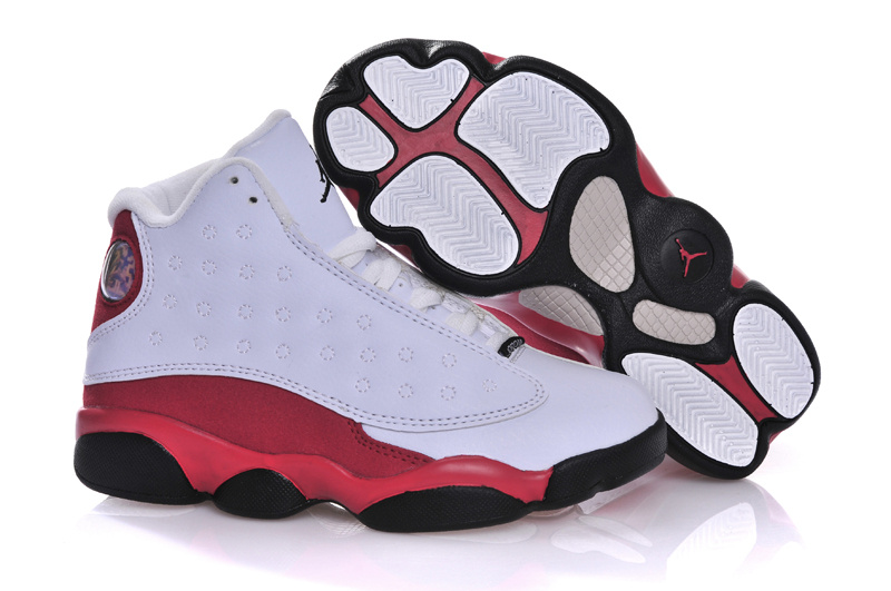 New Air Jordan 13 White Red Black For Kids