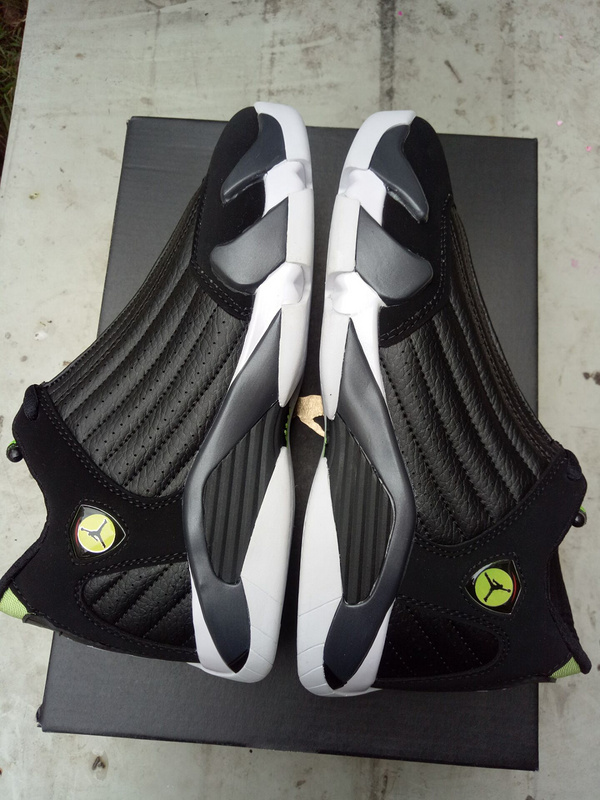 New Air Jordan 14 GS Black Green Shoes - Click Image to Close