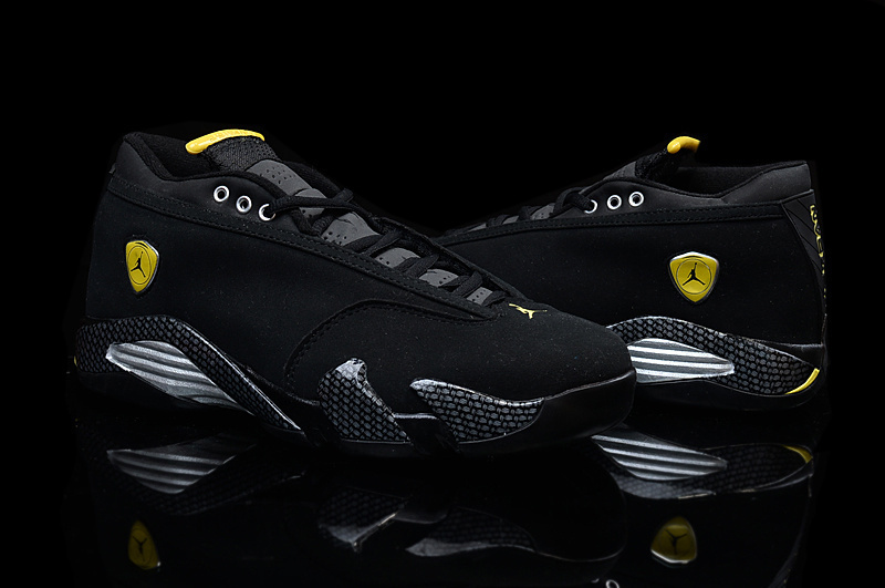 New Air Jordan 14 Low Black Yellow For Women