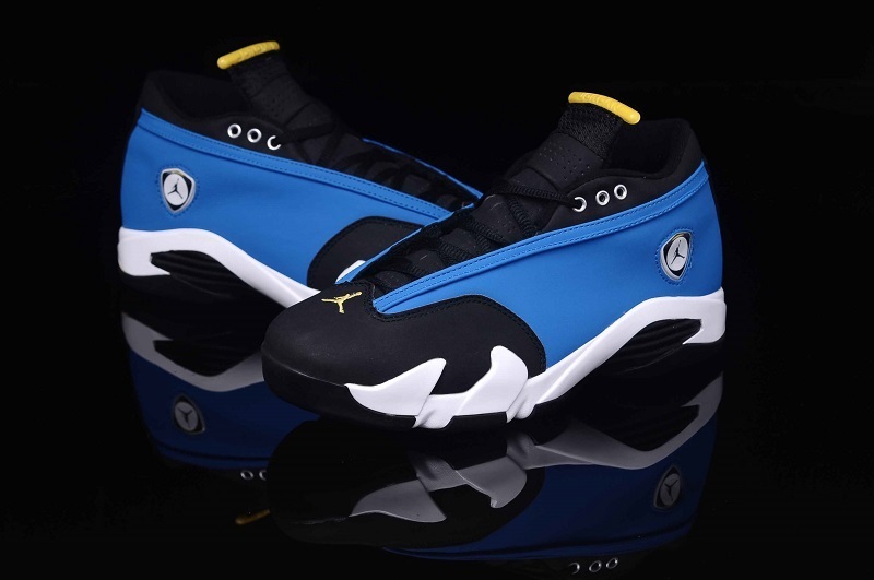 New Air Jordan 14 Low Blue Black For Women - Click Image to Close