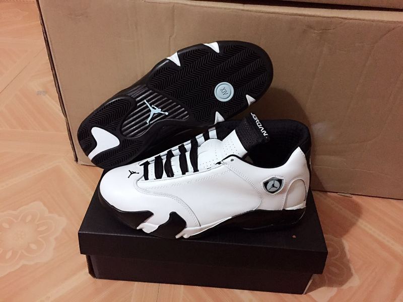 New Air Jordan 14 White Black Shoes - Click Image to Close