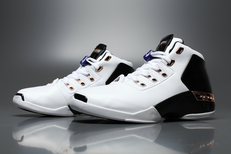 Women Air Jordan 17+ White Black Red Shoes