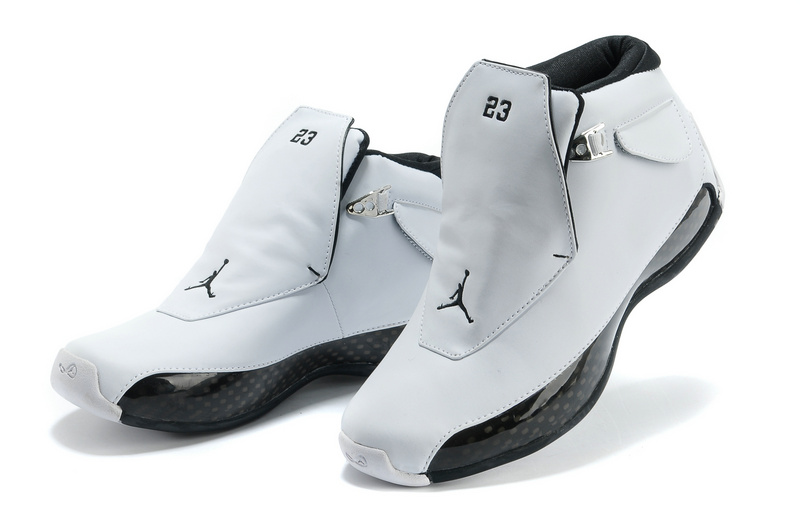 New Original Air Jordan 18 White Black Shoes