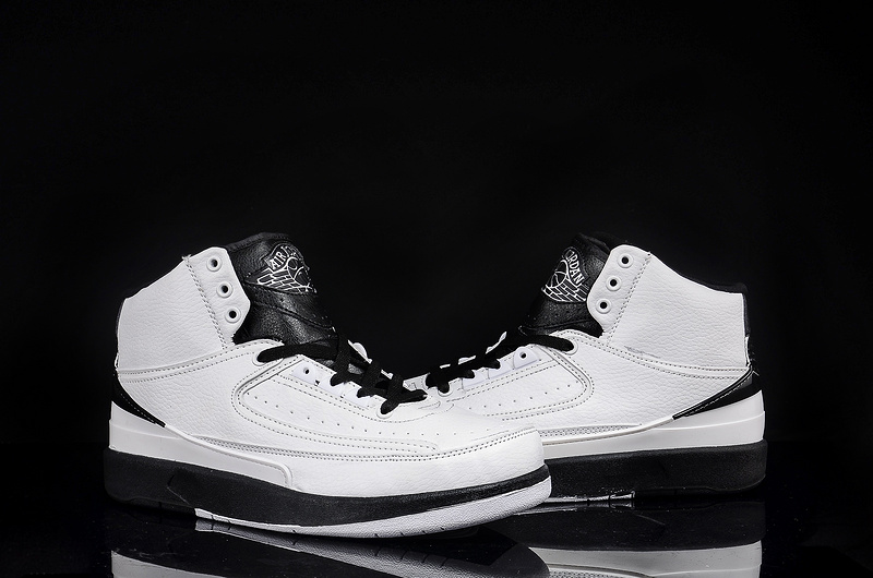 New Air Jordan 2 Retro White Black Shoes