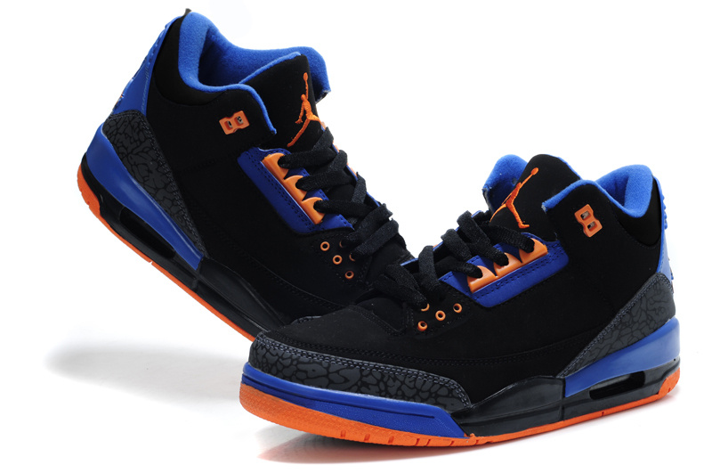 jordan retro 3 black and blue