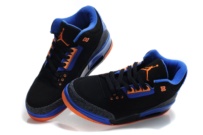 Air Jordan Retro 3 Black Blue Orange