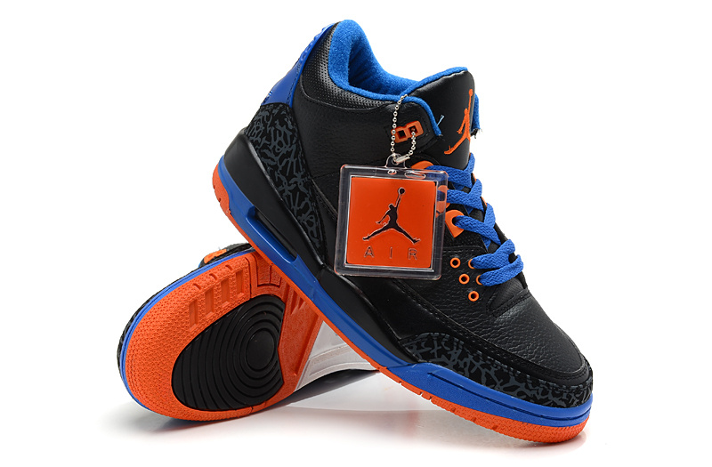 2013 Air Jordan 3 Black Blue Red Shoes - Click Image to Close