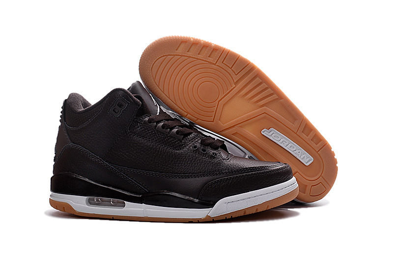 New Air Jordan 3 Black Navy Gum Shoes