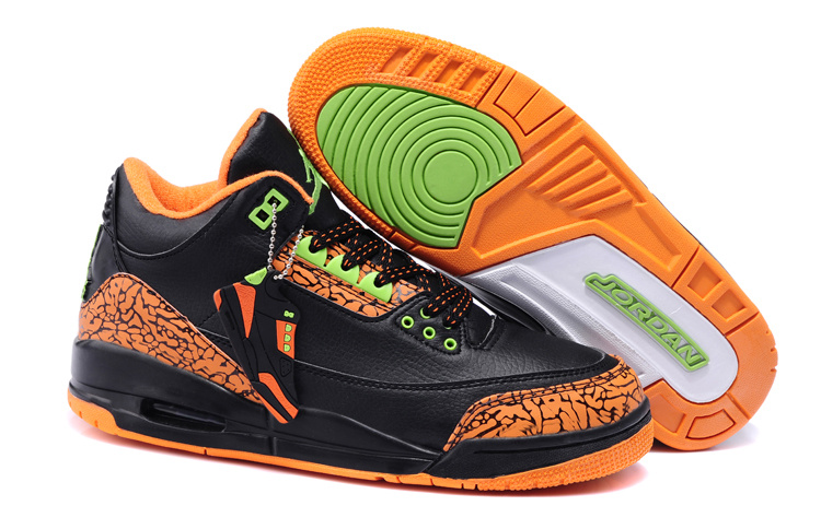 New Air Jordan 3 Black Orange Shoes