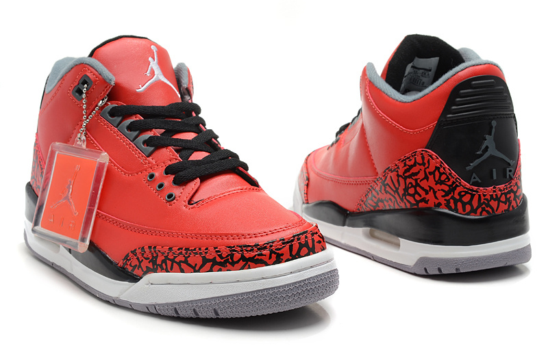 2013 Air Jordan 3 Black Red White Shoes - Click Image to Close