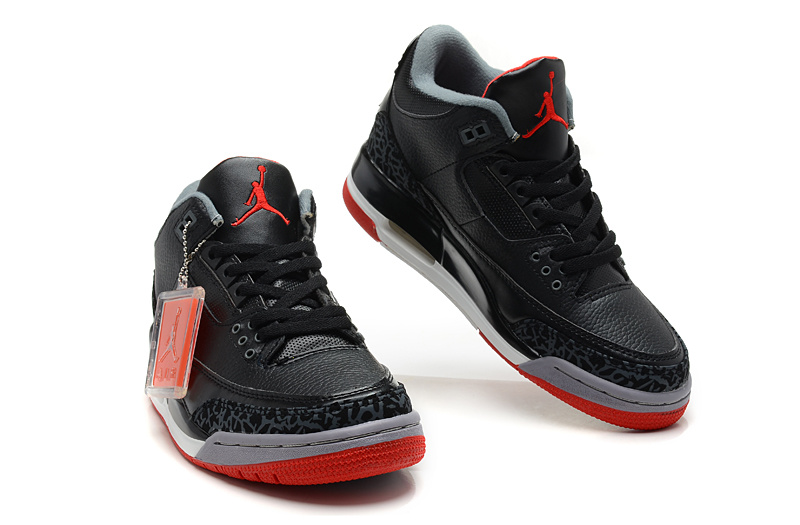 2013 Air Jordan 3 Black White Red Shoes