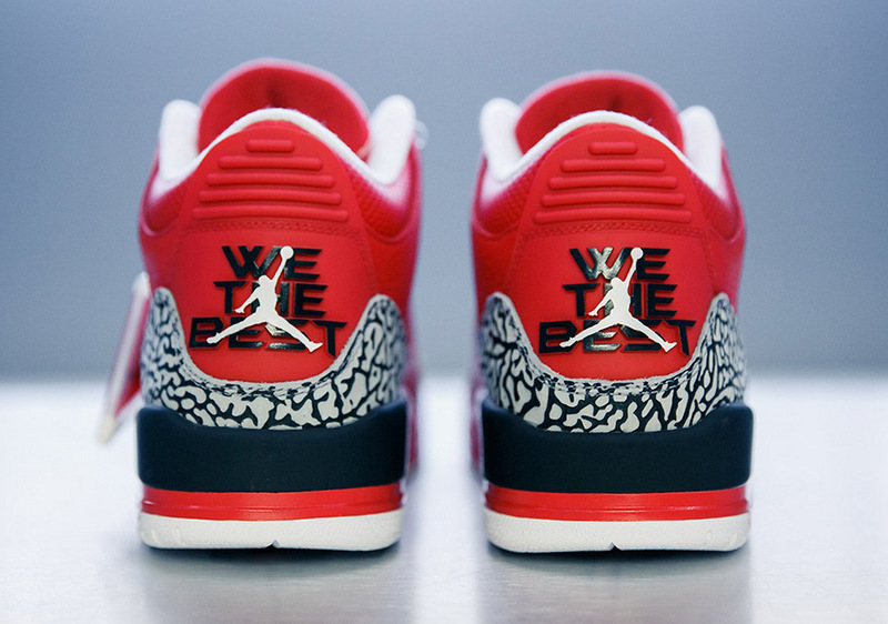New Air Jordan 3 WE THE BEST Red Black Shoes - Click Image to Close
