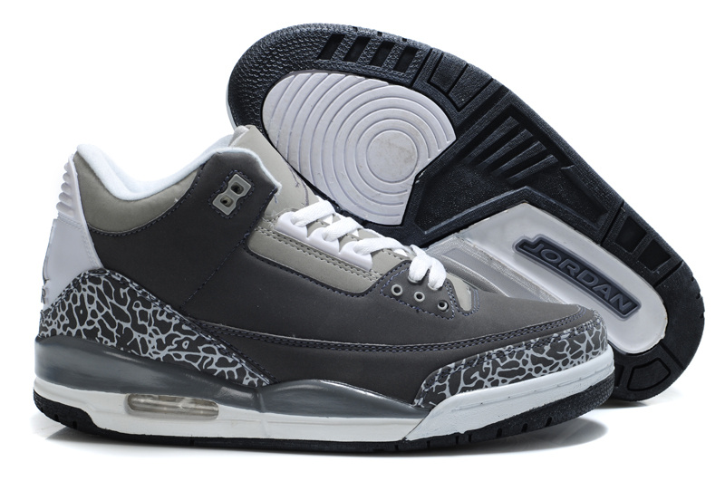 Air Jordan Retro 3 White Grey