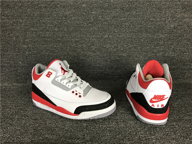 New Air Jordan 3 White Red Black Shoes - Click Image to Close