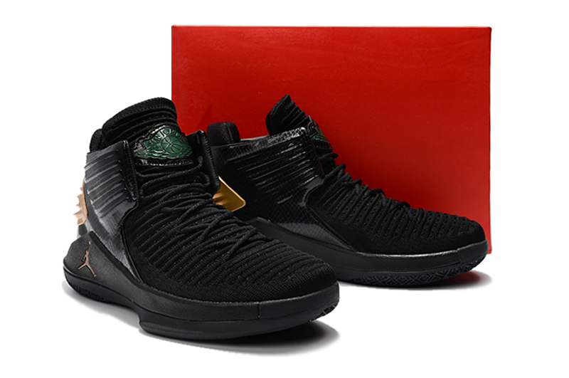 New Air Jordan 32 Black Gold Shoes - Click Image to Close