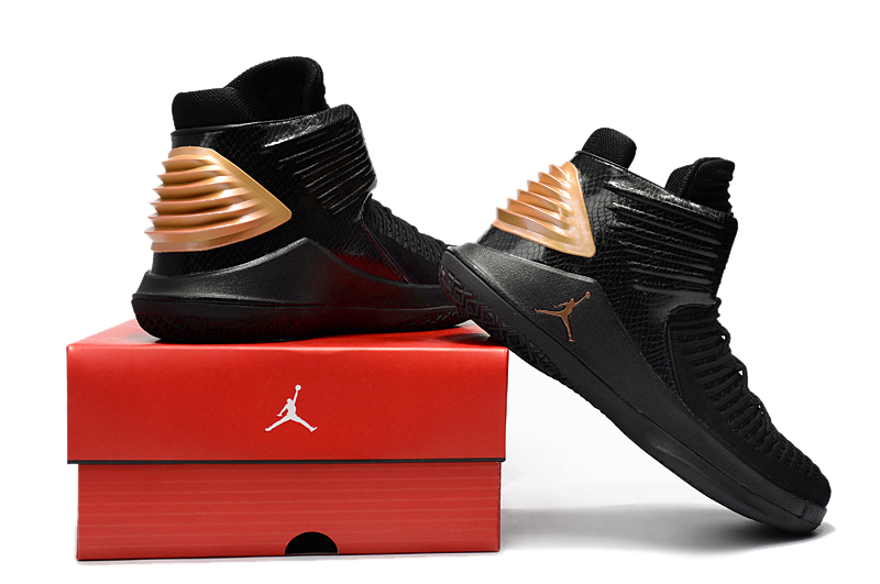 New Air Jordan 32 Black Gold Shoes - Click Image to Close