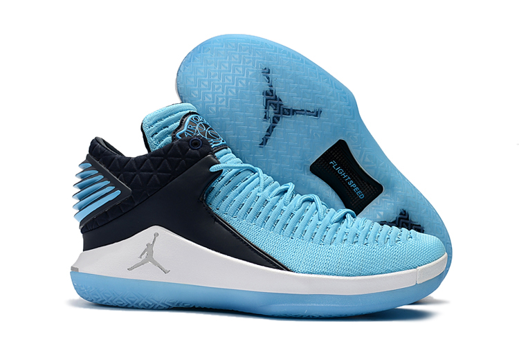 New Air Jordan 32 Low Jade Blue Black White Shoes - Click Image to Close