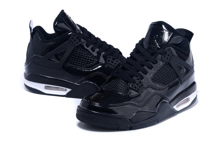 New Air Jordan 4 All Black Basketball Shoes - Click Image to Close