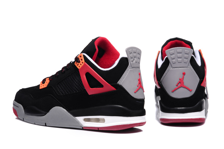 2013 Air Jordan 4 Black Dark Red Grey Shoes