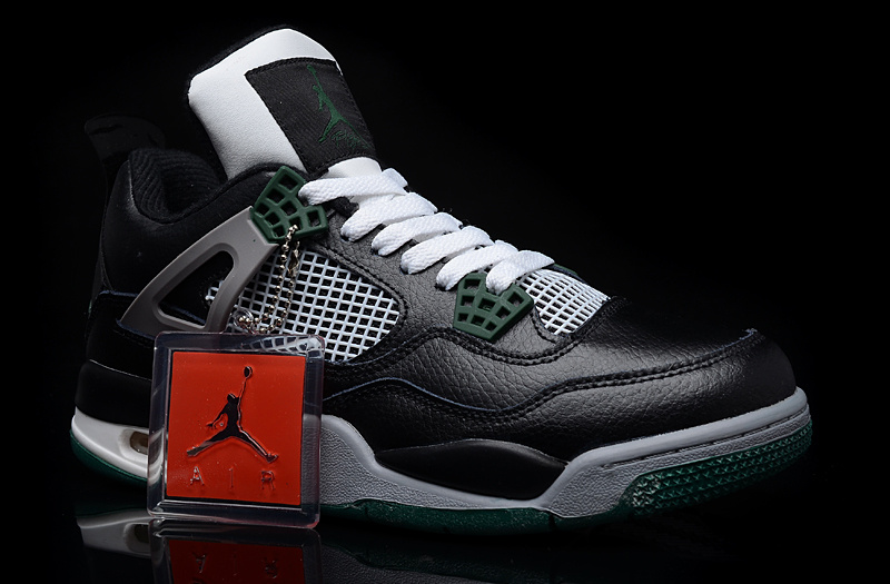 New Air Jordan 4 Black Green Shoes