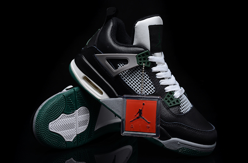 New Air Jordan 4 Black Green Shoes