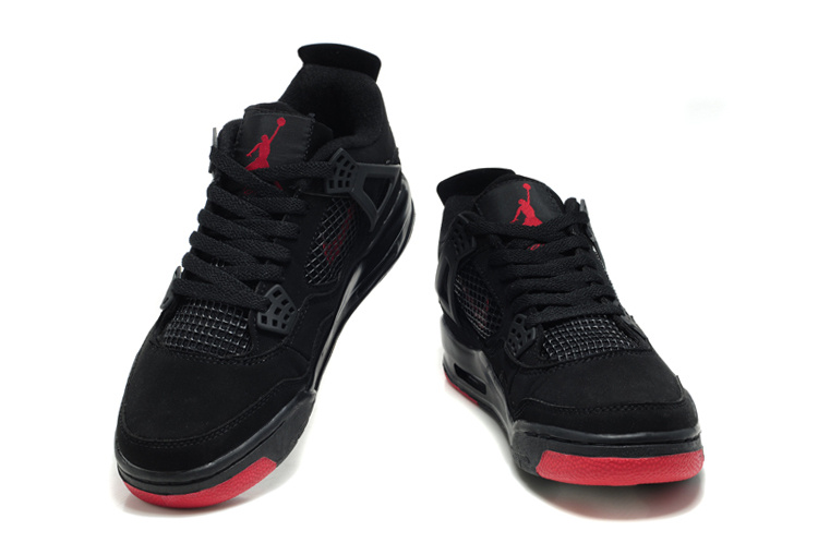 Air Jordan Retro 4 Black Red Logo