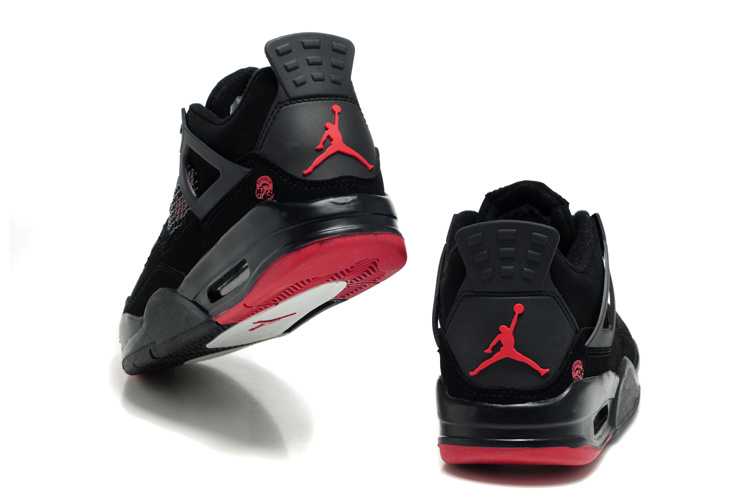 Air Jordan Retro 4 Black Red Logo